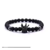 Fios de pedra vulcânica de miçangas Bracelets amantes da coroa fosca da coroa fosca Buda Biades Bracelete de pedras naturais para homens jóias de mulheres d dht5q