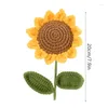 Decorative Flowers 50LB Hand-Knitted Sunflower Crochet Flower Bouquet Valentine Wedding Party Decoration