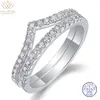 Pierścienie klastra Wuiha 925 Sterling Srebrny Bringling Gra Moissanite Diamond Wedding Rand Engagement for Women Anniversary Gift Fine Jewelry