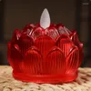 Ljushållare ledde återanvändbar Buddha Lotus Lamp Electric Hushållens förmögenhetsdekoration Hem Buddhist Votive Holder utan batteri