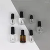 Speicherflaschen 10/30/50pcs 2-15 ml leere Nagellackflasche Clear Glass Gel Farbe Kleber Behälter Schönheit Ölkunstwerkzeuge