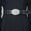 Ceintures Fashion Fashion Vintage PU cuir élastique corset femelle cummerbund manteau robe de ceinture décation large ceinture j179