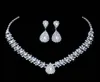 Luxurious Wedding Jewelry Sets for Bridal Bridesmaid Jewelery Drop Earring Necklace Set Austria Crystal Whole Gift50763334787228