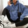 Женские толстовка толстовок Harajuku Fashion Casual Women Hoodie Осень зимняя зима BHVR Печать писем и флисовые теплые длинные рукава y2k. Пуловая капюшона 240413