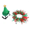 Abbigliamento per cani 2024 Spot trasversale Spot Pet Christmas Hat Neck Set Collar Gioielli