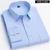 Chemises décontractées pour hommes minces à manches longues élastiques pour hommes Slim Fit Formal Plian Color Couleur rideaux gratuits