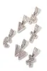 AZ Small Baguette Letter Prendant Collier avec chaîne de corde Gol Silver Zirconia Hop Hop Jewelry Drop 7867508