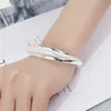 Связанные браслеты модные серебряные геометрические браслет браслет для женщин Элегантные свадебные украшения E059 E059