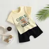 Kleidungssets Baby Boys Shorts Set Kurzarm Langhantelbuchstaben Druck T-Shirt mit elastischer Taille Sommer-Outfit