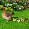 Decoraciones de jardín Agradecimientos de pollo acrílico adornos Realistic Hen Chick Stake Artitud de arte de impresión de doble cara para patio trasero