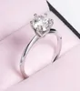 Moissanite Sterling Silver S925 Wed Ring 05 Karat Classic Six Claw Diamond Engagement Promise Ring voor paar verjaardagscadeau3251135
