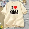 I Love Herat Colby Brock Sam Colby Men T-shirts Cotton Short Sleeve Man T-shirt Casual 90s Aesthetic Clothing Y2K Babydoll Shirt 240409