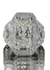 Maat 610 Unieke trouwringen Luxe sieraden 925 Sterling Silver Princess Cut White Topaz Large CZ Diamond Gemstones Eternity WOM5997086