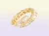 Wysokiej jakości 18-karatowy złoty mikro-set cyrkon pierścień biżuteria Koreańska osobowość