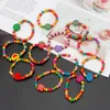 Charm Bracelets Einfache kleine Mädchen 12 PCs Buntes Holzschmuckgeschenke