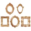 Frames 5 PCS Small Golden PO Cadre Decoration décorer la résine rétro Photo European Style