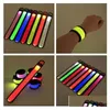 Slap & Snap Bracelets Nylon Led Sports Wrist Strap Bands Wristband Outdoor Night Light Flash Bracelet Glowing Flare Party Concert Arm Dhljs