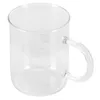 Tasses de bécher borosilicate tasse de verre beau et pratique avec 1 tasse de tasse pour le chocolat à thé toutes les boissons froides