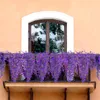 Decoratieve bloemen Kunstmatige wijnstokken Simulatie Wisteria Vine Rattans planten muur hangende klimplant nep buiten decoraties
