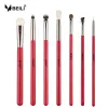 Kits BEILI Red Eye Makeup Brush Set Goat Hair Pony hair Synthetic hair Eye shadow Blending Makeup Brush Set Professional