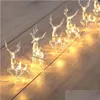 LED String Geyik Dize Işık 10led Ren Geyiği Pil Çalışan Açık Garland Noel Tatil Işıkları Noel Ev Dekor Derecesi Dam Dağıtım L DHROL