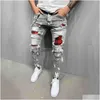 Jeans masculin Mens New Denim Straight Pocket Stitching Plaid pantalon mort Pantal