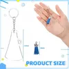 Keecheins 20pcs megafoni modella il portachiavi acrilici con tassel blu da 3 pollici a catena trasparente vuoto per il processo fai -da -te chiave