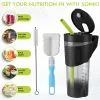 Juicers Portable Blender 460ML Mini Electric Fruit Juicer Cup USB Charge Strawberry Shakes Smoothies Blender cup Bottle with Straw