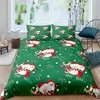 Beddengoed stelt 3D digitale printen Merry kerstdeksel dekbedoverkering Kerstman set bed linnen kussencases Twin Full Home Textiles