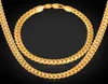 18quot32quot Men Gold Chain 18K Real Gold Plated Wheat Chain Halsband Armband Hip Hop Jewelry Set2353841