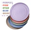 Plates Baby 5pcs Picnic Reusable Dishes Feeding Plate Unbreakable Kitchen Dinnerware Wheat Fruit Straw Salad Snack