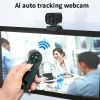 Webcams 1080p 30fps Mini Câmera de Web Webcam USB com Microfone 350 ° Rastreamento humano para PC Tablet Motion Câmera de foco automático