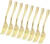 Disposable Flatware 4 Inches Mini Gold Plastic Forks Heavy Duty Fruit Dessert Cutlery Silverware Perfect For Weddings Parties