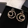 Designer C Mentillage d'oreille Luxury Hoop Stud Women Fashion Jewelry Lettre en métal Chanells Crystal Pearl Gold Orees Boucles d'oreilles Cjeweler Femme Gift Orecchini 783