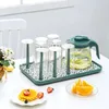 Kitchen Storage Dish Drain Rack Dinnerware Organizer Tray Plate Drying Shelf Plastic Cups Display Stand Drainer Holder