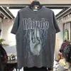 Brand Designer T-shirt Rhude Tshirt Men Femmes Vintage Vintage Fabric Box Perspective T-shirt Légèrement lâche Multicolore Nice T-shirt lavé 199