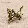 Decorative Figurines Vintage Brass Pixiu Tea Pet Decoration Animal Statue Office Desk Crafts Room Decor Feng Shui Artificial