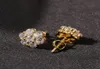 Hip Hop Claw Seting CZ Stone Bling Ice Out Plum Blossom Flower Stud Earring For Women Män unisex Rapper Jewelry4528828