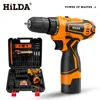 HILDA Electric Drill 12V 16V 20V Cordless Screwdriver Mini Wireless Power Driver DC LithiumIon Battery 240402