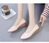 Casual Shoes Lady Flats Fashion Wedge Heels Women PU Leather Woman Round Toe Slip On Loafers Large Size