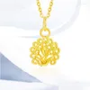 Chains Fl Gold 999 Auspicious Bird Peacock Hollow Out Pendant 3D Hard Au750 Chain Womens Boutique Jewelry Gift P204 Drop Delivery Neck Dhabs