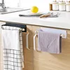 Kitchen Storage 1PCS Wall Mounted Viscose Towel Rod No Punching Iron Wooden Rack Cloth Closet Home Accessories