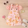 Kleidungssets 0-6 Jahre Baby Girls Floral Set Baumwolle Off Schulterernte Tops Gürtshorts 2pcs Sommer geborene Cothing Outfits