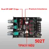 Förstärkare 2*100W Bluetooth 5.0 Ti TPA3116D2 Klass D HIFI Stereo Audio Digital Power Amplifier Board Tone Home Theater Equalizer AMP