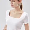 Camise de pescoço de algodão de verão Mulheres roupas de manga curta Tops slim sexy tops vermelhos brancos preto retro mulheres camisetas 004