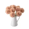 Decorative Flowers Fake Flower Coffee Color Single Head Dandelion For Home Decor Wedding Room Party Decorations Accessories DIY Artificial