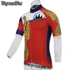 Vestes de course Classic Men's Red Summer Cycling Jersey Pro Team rétro Retro Breathable Wear Vêtements Sécheur rapide