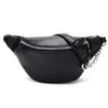 Waist Bags Fashion Leather Fanny Pack Chest Bag Phone Purse With Metal Chain For Wome 066C