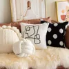 Light Luxury High-end Abstract Pillow Cover with Black and White Polka Dots Nordic Instagram Style Circular Cushion Living Room Sofa Bay Window