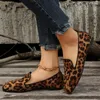 Casual schoenen Leopard Print ondiepe loafers Flats slip-on dames 2024 Hoogwaardige ronde teen plat met lente/herfst